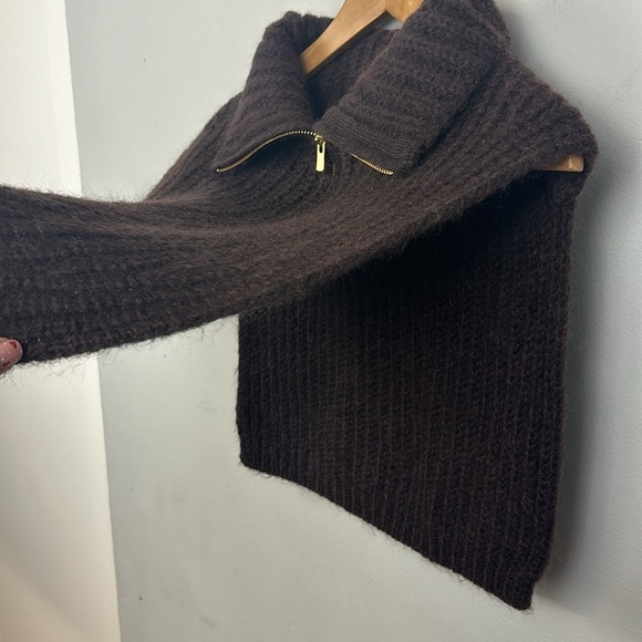 & Other Stories Wool/Mohair Polo- Neck Knit Collar Brown - Picture 6 of 11